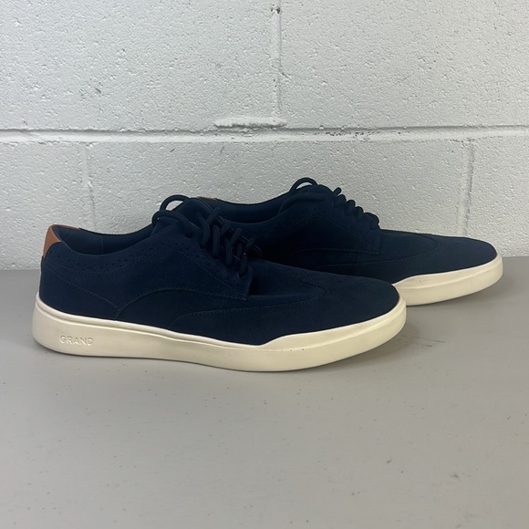 New Mens Cole Haan grand cross court suede casual fit sneakers navy  10M c36875 - Picture 3 of 7